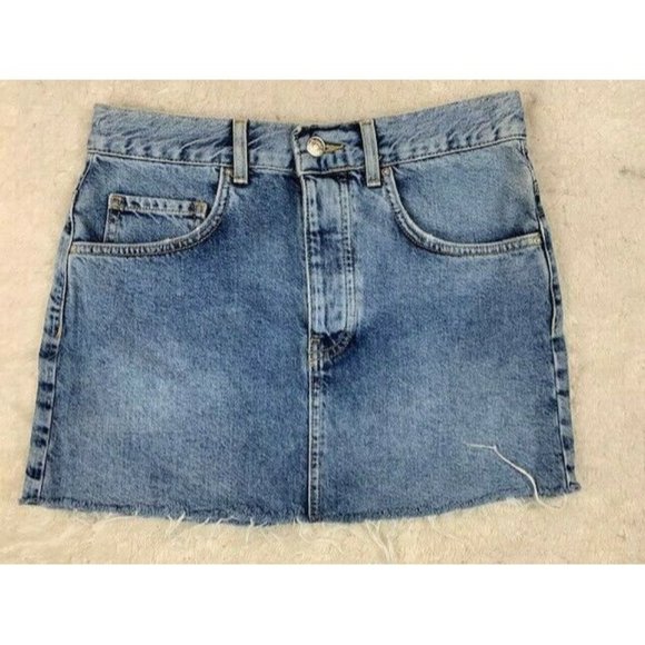 Forever 21 Size 27 Womens Denim Jeans Skirt Button Fly Cotton Light Wash… - Picture 1 of 3